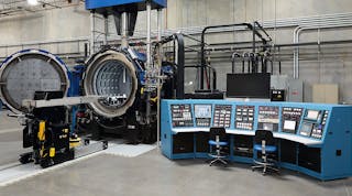 SolarMfg-HAL-Refrac-800.jpg The world&rsquo;s first, 100-ton vacuum hot press with gas fan quench-cooling capability for parts up to a 4,000 lbs., now in operation at Refrac Systems, Chandler, AZ.