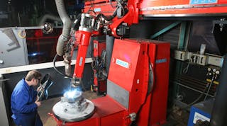 Welding repairs can be perfected via robotics, but the controller allows the expertise of the operator to intervene or adjust the repair work, risk-free.