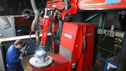 Welding repairs can be perfected via robotics but the controller allows the expertise of the operator to intervene or adjust the repair work riskfree Welding repairs can be perfected via robotics but the controller allows the expertise of the operator to intervene or adjust the repair work riskfree