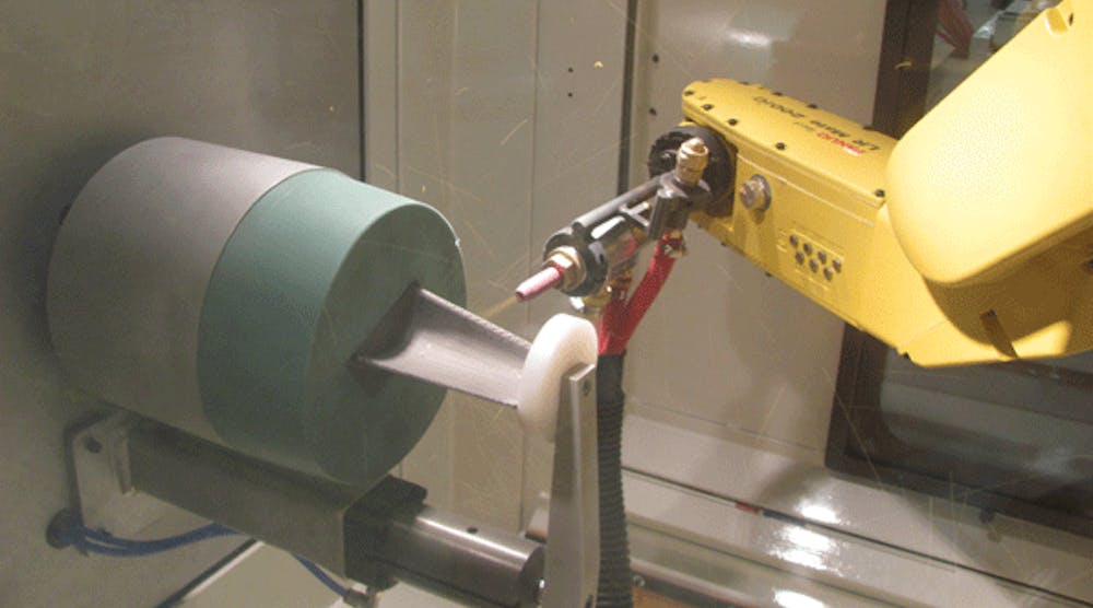 Guyson&rsquo;s new RB-600 robotic rotary blast system is a 7-axis robotic blasting machine with a flip-down door to simplify loading, a rotary spindle supplied with purge air to keep shot or grit out of cooling vents, and universal fixturing that enables processing of a variety of similar turbine buckets or blades.