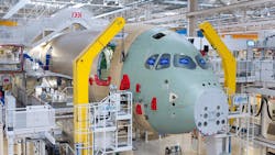 Airbus has started construction of its new A350 commercial jet which will enter commercial service in 2013 The A350 is a widebody longrange jet and the OEMs 74000 sqm plant in Toulouse France will produce up to 10 jets every month Airbus has started construction of its new A350 commercial jet which will enter commercial service in 2013 The A350 is a widebody longrange jet and the OEMs 74000 sqm plant in Toulouse France will produce up to 10 jets every month