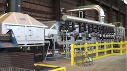 The continuous normalizing furnace that Can-Eng Furnaces developed for Ohio Star Forge is able to heat-treat up to 3,500 lb./hour of steel parts.