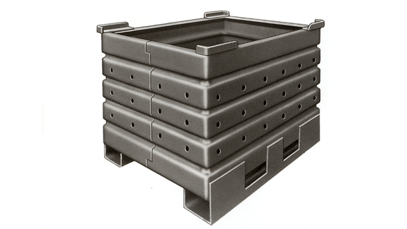 The Brute containers have a rugged extraheavyduty construction for forgings and other hot or heavy parts Higher stacking capability makes better use of available floor space with added safety