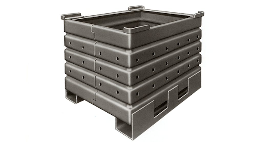The &ldquo;Brute&rdquo; containers have a rugged, extra-heavy-duty construction for forgings and other hot or heavy parts. Higher stacking capability makes better use of available floor space, with added safety.