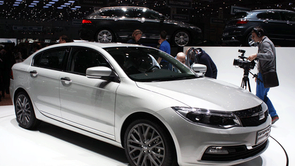 The Qoros 3 sedan was unveiled in March and will be available this fall with a fourcylinder gas engine and manual or dualclutch transmission The new automaker also showed a pair of concept cars including the Qoros 3 Cross Hybrid in background a hatchback version of the sedan that will incorporate an advanced hybrid drivetrain