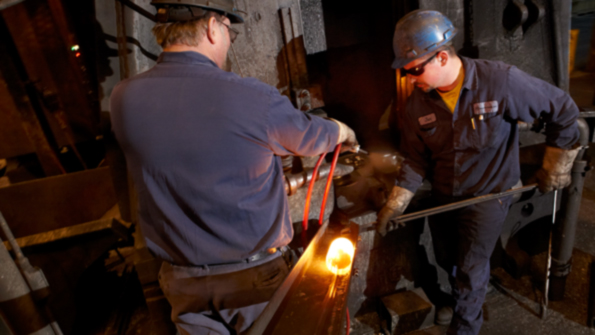 The Clintonville WI closeddie forger produces steel gear blanks hubs and spindles crankshafts and numerous other automotive parts