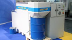 With dimensions of 1400x2500x1200 mm 55x98x48 inches Vomat systems require little floor space The tanks oil volume is about 1200 liters 320 gallons and the variable oil volume is about 600 liters 160 gallons With dimensions of 1400x2500x1200 mm 55x98x48 inches Vomat systems require little floor space The tanks oil volume is about 1200 liters 320 gallons and the variable oil volume is about 600 liters 160 gallons