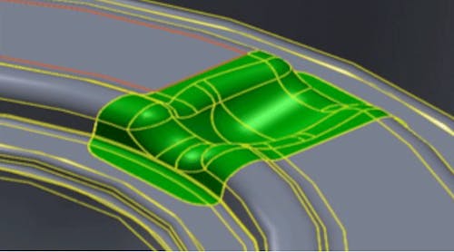 A research team at Case Western Reserve University is using additive manufacturing techniques (e.g., selective metal sintering) to restore shape to dies that have been damaged by &ldquo;heat checking.&rdquo; This illustration shows a section of a die surface where additive manufacturing is able to restore finish details damaged by thermal stress induced during manufacturing.