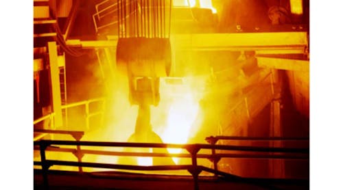 Superior Forge &amp; Steel melts specialty alloy steels in an electric arc furnace and casts ingots for forging into mill rolls.