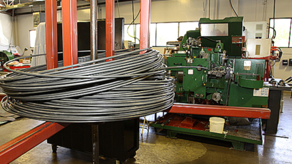 The cold heading process as demonstrated in this file photo cuts steel wire to length and forms it into rods or coiled material Those products are supplied to automotive parts producers among other buyers Kobelco CH Wire Mexicana SA de CV is scheduled to launch in 2015