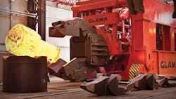 A 200mt ingot manipulator at work for the new 9000mt press at Creusot Forge A 200mt ingot manipulator at work for the new 9000mt press at Creusot Forge