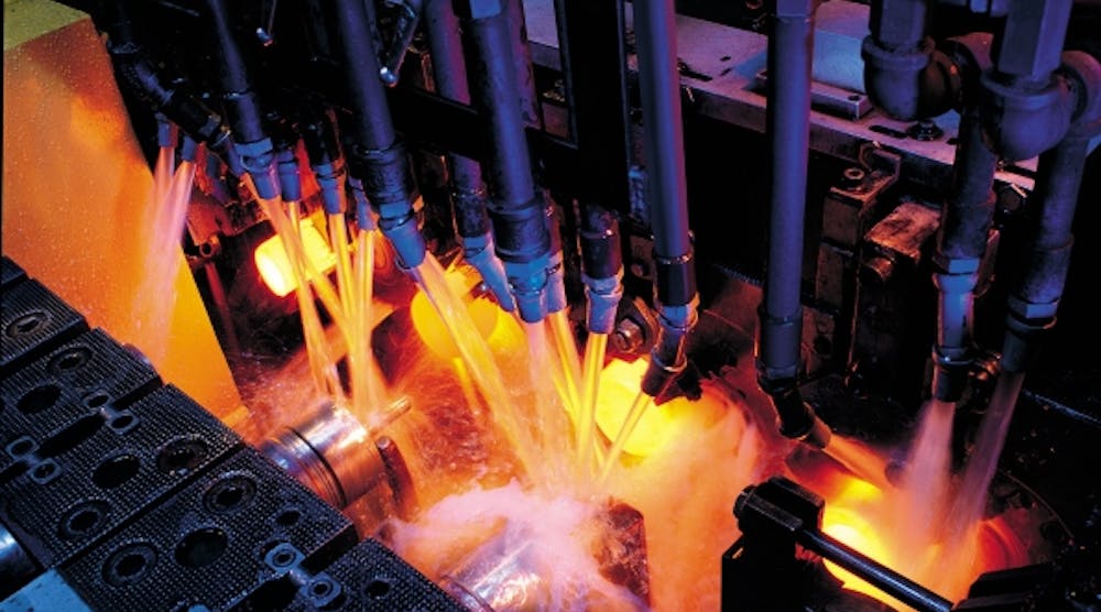 A Hatebur hot forging line at HHI Formtech in Royal Oak, MI. The plant is now one of dozens comprising the Metaldyne Performance Group.