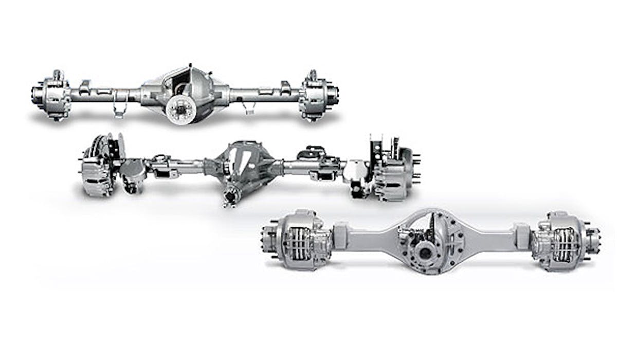 American Axle produces driveline/drivetrain systems and components (pictured are independent rear drive axles and rear drive modules), chassis systems, and other forged and finished products. It has seven manufacturing plants and three technical centers in Indiana, Michigan, Ohio, and Pennsylvania, and manufacturing operations in Brazil, China, Germany, India, Japan, Luxembourg, Mexico, Poland, Scotland, South Korea, Sweden, and Thailand.