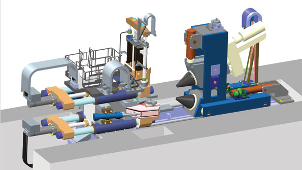 The Siempelkamp ringrolling mill for UDF will achieve radial and axial forces of 4000 kN each with a maximum ring diameter of 2500 mm