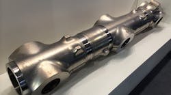 Kobe Steel Ltd exhibited the titanium forgings it supplies for landing gear at the 2016 Farnborough International Airshow Kobe Steel Ltd exhibited the titanium forgings it supplies for landing gear at the 2016 Farnborough International Airshow