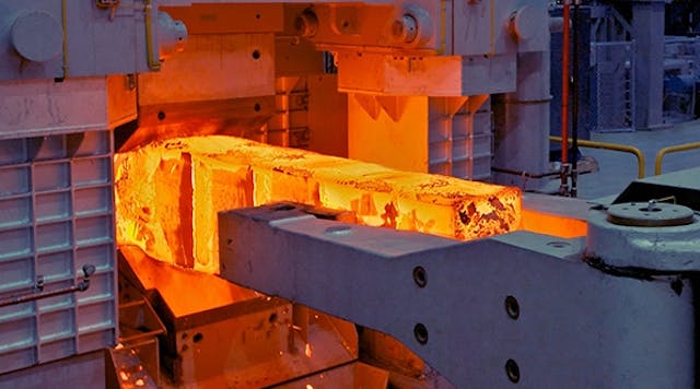 TimkenSteel&rsquo;s in-line forge press is an open-die forging operation that started up in 2013 to improve the &ldquo;center-soundness&rdquo; of large SBQ bar products. It delivers 6,000 psi of force to compress heated ingots and con-cast blooms prior to rolling.