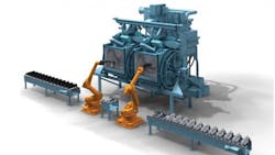 An estimated 360 steel crankshafts per hour per machine are now processed reliably and continuously at Bharat Forge CDP in Germany An estimated 360 steel crankshafts per hour per machine are now processed reliably and continuously at Bharat Forge CDP in Germany