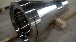 A titanium forging produced for IHI Corp as part of a GE Aviation jet engine program A titanium forging produced for IHI Corp as part of a GE Aviation jet engine program