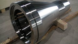 A titanium forging produced for IHI Corp as part of a GE Aviation jet engine program A titanium forging produced for IHI Corp as part of a GE Aviation jet engine program