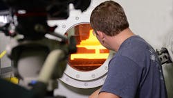 In isothermal forging the dies and the workpiece are heated to the same temperature so that the forming process can take place without loss of temperature In isothermal forging the dies and the workpiece are heated to the same temperature so that the forming process can take place without loss of temperature