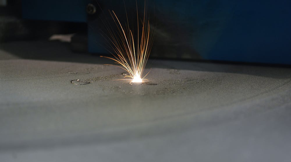 Direct metal laser-sintering (DMLS) converts metal powder to three-dimensional shapes according to a CAD model.