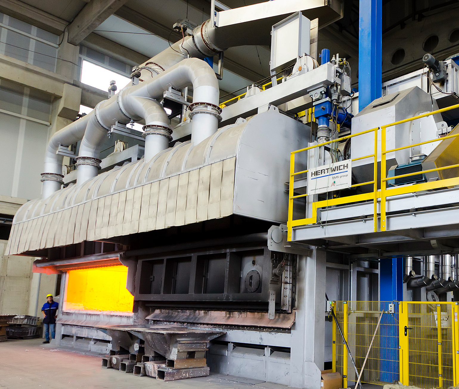 An Ecomelt PS multi-chamber melting furnace, one of three Hertwich Engineering furnace designs to be installed by Otto Fuchs KG.