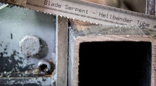 The Hellbender Bimetal general purpose bandsaw blade delivers a smooth surface finish on solid and heavy-walled structures, and the specialized design maximizes durability for peak production speeds.