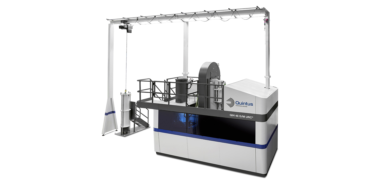 The QIH 48 M URC system has a hot zone that measures 14.8 in. (375 mm) diameter and 47.2 in. (1,200 mm) high.