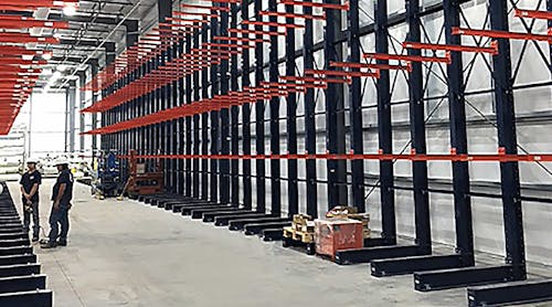 The I-Beam cantilever racks are available in two heights and three bay widths, each with pre-kitted bracing, eliminating the need to calculate the length of bracing and number of bolts.