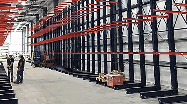 The I-Beam cantilever racks are available in two heights and three bay widths, each with pre-kitted bracing, eliminating the need to calculate the length of bracing and number of bolts.