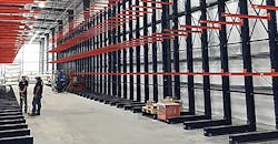 The I-Beam cantilever racks are available in two heights and three bay widths, each with pre-kitted bracing, eliminating the need to calculate the length of bracing and number of bolts. The I-Beam cantilever racks are available in two heights and three bay widths, each with pre-kitted bracing, eliminating the need to calculate the length of bracing and number of bolts.