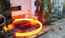 An SMS group RAW 1,000/1,000 ring-rolling machine installed at Euskal Forging in Spain. An SMS group RAW 1,000/1,000 ring-rolling machine installed at Euskal Forging in Spain.