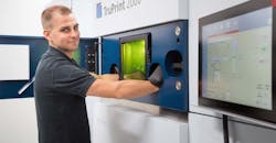 The new TruPrint 2000 3D printer can print amorphous metals from Heraeus Amloy, to reduce component weight while maximizing design complexity. The new TruPrint 2000 3D printer can print amorphous metals from Heraeus Amloy, to reduce component weight while maximizing design complexity.