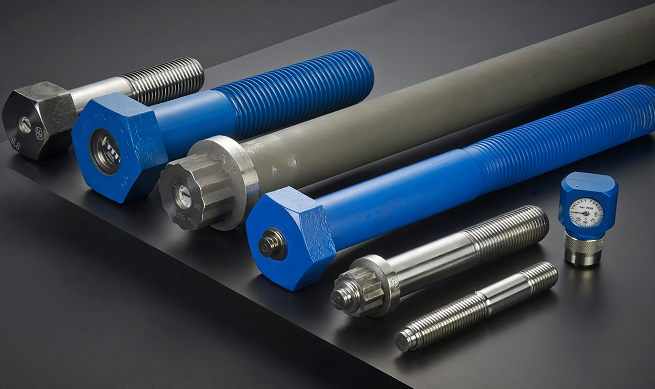 The Maxbolt&trade; Load Indicating Fasteners indicate the percentage of minimum yield on a 0-to-100 scale, using either a built-in meter (Maxbolt) or quick-connect meters or wireless sensors.