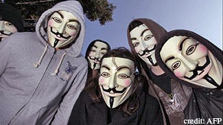 Anonymous &apos;Fawkes&apos; with anyone who gets on their bad side. Don&apos;t get on their bad side.