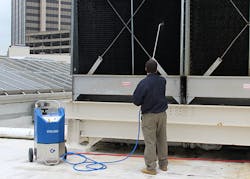 The portable TFC-200 can be operated by one person to remove dirt, debris, scale, and even dangerous biologics. The portable TFC-200 can be operated by one person to remove dirt, debris, scale, and even dangerous biologics.