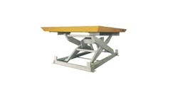 Lift tables can be inserted into the floor to put tall pallets at an optimal handling height of 30 to 40 inches. Lift tables can be inserted into the floor to put tall pallets at an optimal handling height of 30 to 40 inches.