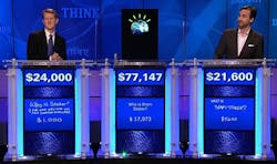 Watson famously put a trivial whooping on Jeopardy! master Ken Jennings, who took the beat down in stride. Watson famously put a trivial whooping on Jeopardy! master Ken Jennings, who took the beat down in stride.