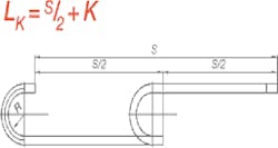 Equation to properly calculate the length of an Energy Chain cable carrier.