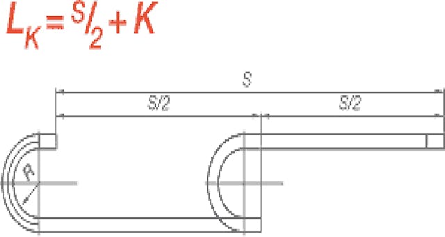 Equation to properly calculate the length of an Energy Chain cable carrier.