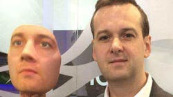 On the left is a 3D-printed mask of Matt Lewis, who is pictured on the right, which was used to try and fool facial-recognition software. On the left is a 3D-printed mask of Matt Lewis, who is pictured on the right, which was used to try and fool facial-recognition software.