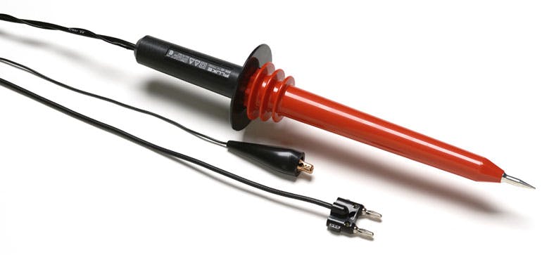 High-voltage probes, such as this one, extend a DMM&rsquo;s voltage measurement range. Users should be aware that these probes are not intended for electric utility applications in which high voltages are also accompanied by high energies. Instead, they are intended for low-energy applications.