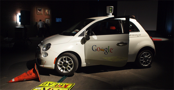 Google self-driving car on display