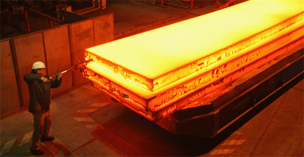 Worker with molten metal