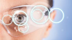 Woman wearing smart glasses Woman wearing smart glasses