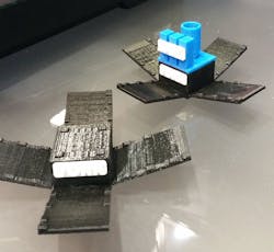 Printed models of the York Space Systems&apos; platform.