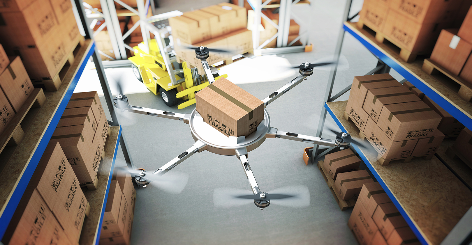 drone-forklift-warehouse
