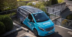 drone landing on Mercedes Benz Siroop van drone landing on Mercedes Benz Siroop van