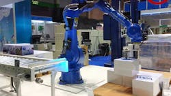 The Yaskawa Motoman MH50 is designed for a variety of tasks, including machine tending and dispensing. The Yaskawa Motoman MH50 is designed for a variety of tasks, including machine tending and dispensing.