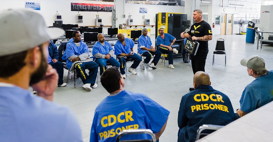 Titan Gilroy teaches the fundamentals of CNC machining to San Quentin inmates.